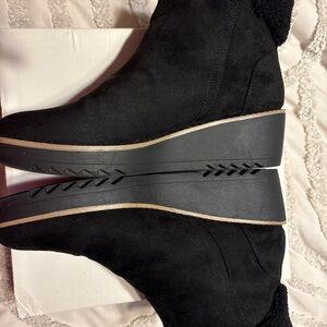 Women's Black Wedge Ankle Boots